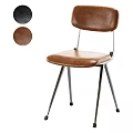 Leather Single Chair With Brown Black Color Options And Metal Legs Design