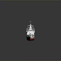 Shahid Qaveh Nik Patrol Boat Model With White Gray Orange Red Hull And Radar Antenna