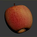 Fresh Red Apple With Yellow Specks On Dark Background Healthy Juicy Fruit