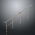 Rusty Metal Safety Handrail Railing Structure With Vertical Supports
