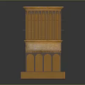 Golden Ancient Architectural Model With Multi Layered Structure Arched Doors And Columns