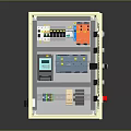 Computer Controlled Industrial Control Cabinet With Electronic Components Buttons And Indicator Lights