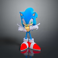 Blue Hedgehog Character Posing With Red Shoes White Gloves And Yellow Eyes
