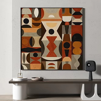 Modern abstract painting simple abstract decorative painting 3d model