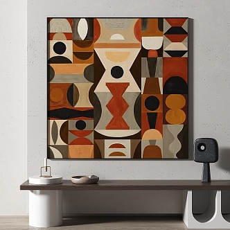 Modern abstract painting simple abstract decorative painting 3d model