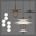 Modern chandelier combination 3d model