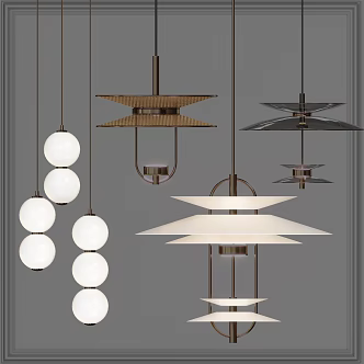 Modern chandelier combination 3d model