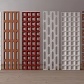 Modern Decorative Interior Partition With Different Perforated Patterns And Colors 3d model