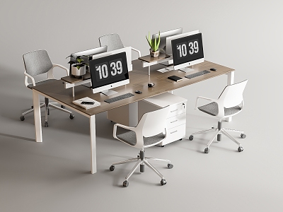 Modern Office Desk and Chair Office Desk and Chair Staff Station Computer Desk and Chair 3d model