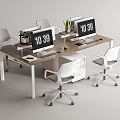 Modern Office Desk and Chair Office Desk and Chair Staff Station Computer Desk and Chair 3d model