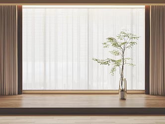 modern curtain fabric curtain gauze curtain 3d model