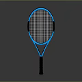 Blue Frame Black Handle Tennis Racket With Durable Strings For Daily Use