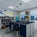 School Storage Area With Colorful Boxes Shelves And Inspirational Wall Decorations
