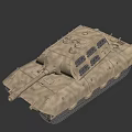 Military Gray Armored Tank With Long Gun Barrel Heavy Tracks And Reinforced Turret