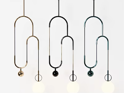 Modern Stylish Three Different Colors U Shaped Spherical Pendant Chandeliers Design 3d model