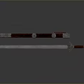 Ancient Sword With Silver Blade Brown Scabbard And Ornate Silver Decorations