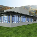 Modern Glass Enclosed Villa Balcony With Scenic Tree View And Outdoor Sofa Seating