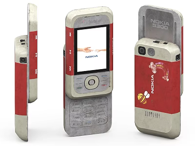 Nokia 3310 Classic Mobile Phone With Retro Red Gray Design And Multiple Views 3d model