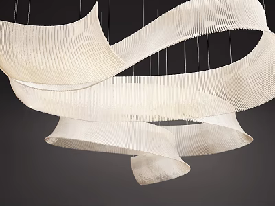 Elegant Modern Crystal Chandelier Interior With White Spiral Curved Design 3d model