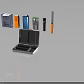 Organized Tool Set With Open Storage Case And Colorful Packaged Equipment 3d model