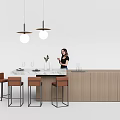 Modern Bar Chair Combination Bar Counter 3d model