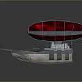 Water Transport Vehicle With Two Red Airbags Wooden Deck And Metal Parts