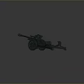 Old Fashioned Cannon 3D Model with Wooden Wheels Long Barrel Historical War Weapon