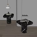 Eichholtz Modern Black Marble Side Tables With Stylish Design And Smooth Surface 3d model
