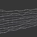 Barbed Wire with Sharp Spikes on Black Background in Coiled Pattern