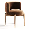 Elegant Single Chair with Green Bird Leaf Pattern Fabric and Walnut Wooden Legs