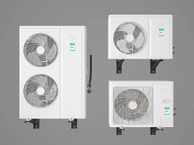 White Air Conditioner Fan Outdoor Units With Modern Design And Efficient Cooling Systems 3d model