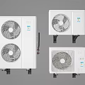 White Air Conditioner Fan Outdoor Units With Modern Design And Efficient Cooling Systems