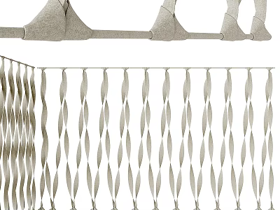 Modern Decorative Background Wall With Perforated Metal Vertical Slats And Geometric Patterns 3d model