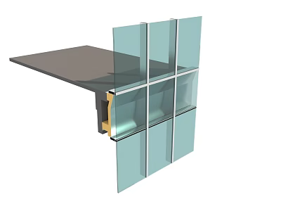 Modern Office Building Exterior With Transparent Glass Curtain Wall And Metal Frame 3d model