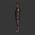 Game Character With Red Hair Black Gloves And Black Red Outfit As Fantasy Creature