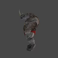 Rhino Game Movie Character With Spiked Armor Straps And Wrist Guards