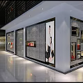 Modern Bag Boutique Interior With Colorful Bags Shelves And Green Plants