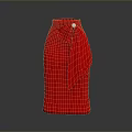 Red Household Apron With White Button Decoration And Modern Design