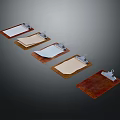 Practical Household Clipboards With Various Colors Wooden Boards Metal Clips And Paper Sheets