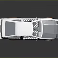 White And Gray Two Door Car Featuring Orange Wheels Sleek Exterior And Reflection