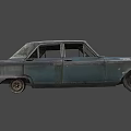 Old Rusted Abandoned Vintage Car With Worn Body And Dusty Exterior