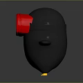 Cute Cartoon Penguin Character With Black Body Red Hood And Yellow Feet
