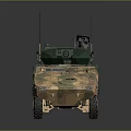 Armored Military Vehicle with Camouflage Paint 8x8 Wheel Design Mounted Turret Weapon and Communication Antennas