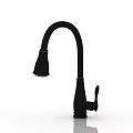 Modern Black Faucet with Curved Gooseneck Spout and Single Handle Design