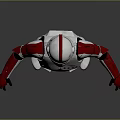 White And Red Armored Sci Fi Character With Helmet In Standing Pose 3d model