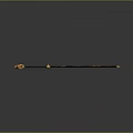 Traditional Samurai Sword Weapon With Curved Steel Blade Wooden Handle And Gold Decorative Accents