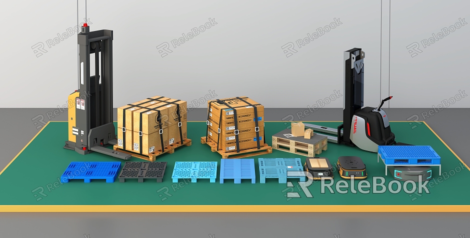 Pallet pallet logistics packing box forklift unmanned transport vehicle model