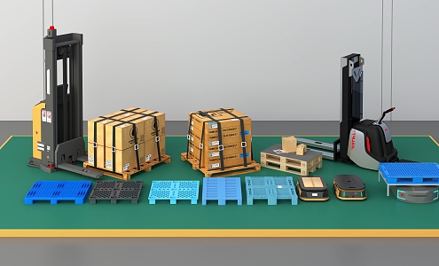 Pallet pallet logistics packing box forklift unmanned transport vehicle 3d model