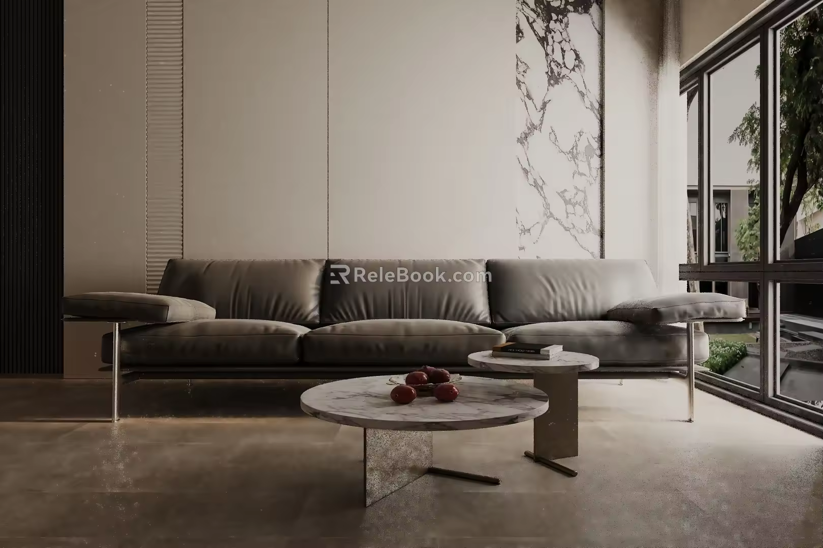 Three-seat sofa 3d model