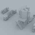 Laboratory Industrial Equipment Setup Featuring Stainless Steel Tanks Mixing Devices Piping Systems And Containers